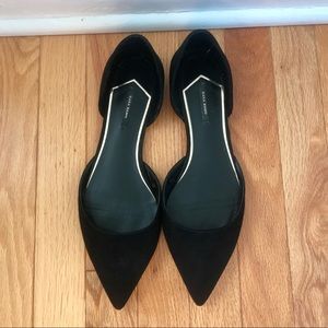 Zara Black Suede D’Orsay Flats